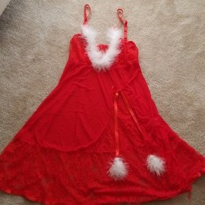 Red Holiday Lingerie Chemise